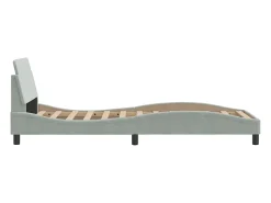 Estrutura de cama Dover 90x190 cm veludo cinzento-claro