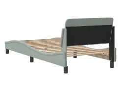 Estrutura de cama Dover 90x190 cm veludo cinzento-claro