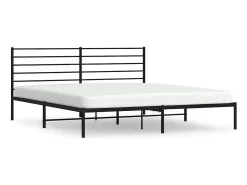 Estrutura de cama em metal com cabeceira 180x200 cm preto