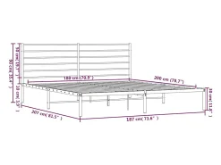 Estrutura de cama em metal com cabeceira 180x200 cm preto