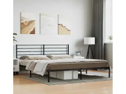 Estrutura de cama em metal com cabeceira 180x200 cm preto