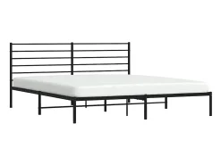 Estrutura de cama em metal com cabeceira 180x200 cm preto