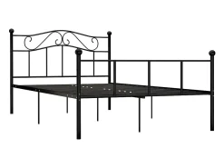 Estrutura de cama em metal 140x200 cm preto