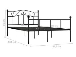Estrutura de cama em metal 140x200 cm preto