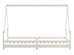 Estrutura de cama infantil 90x200 cm pinho maciço branco