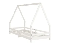 Estrutura de cama infantil 90x200 cm pinho maciço branco
