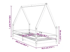 Estrutura de cama infantil 90x200 cm pinho maciço branco