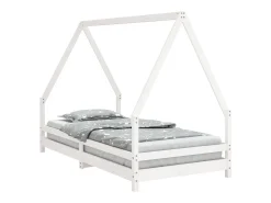 Estrutura de cama infantil 90x190 cm pinho maciço branco