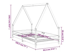 Estrutura de cama infantil 90x190 cm pinho maciço branco