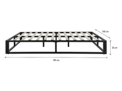 Estrutura de cama metálica 140 x 190 cm - Preto