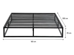 Estrutura de cama metálica 160 x 200 cm - Preto