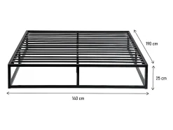 Estrutura de cama metálica 140 x 190 - Preto