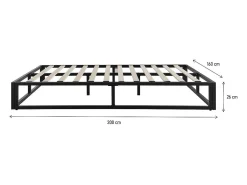 Estrutura de cama metálica 160 x 200 cm - Preto