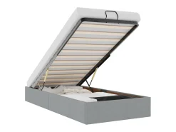 Estrutura de cama otomana sem colchão 90x190 cm cinzento claro