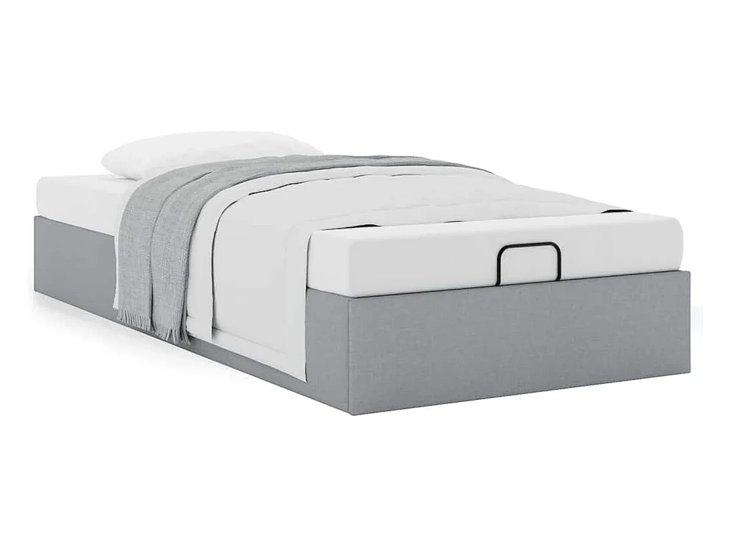 Estrutura de cama otomana sem colchão 90x190 cm cinzento claro