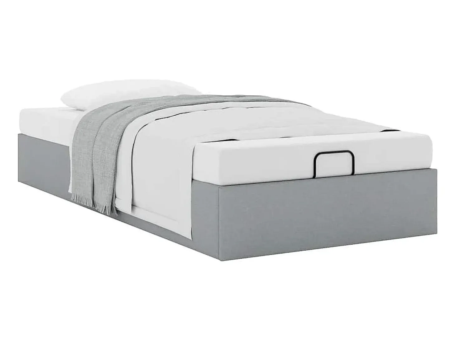 Estrutura de cama otomana sem colchão 90x190 cm cinzento claro
