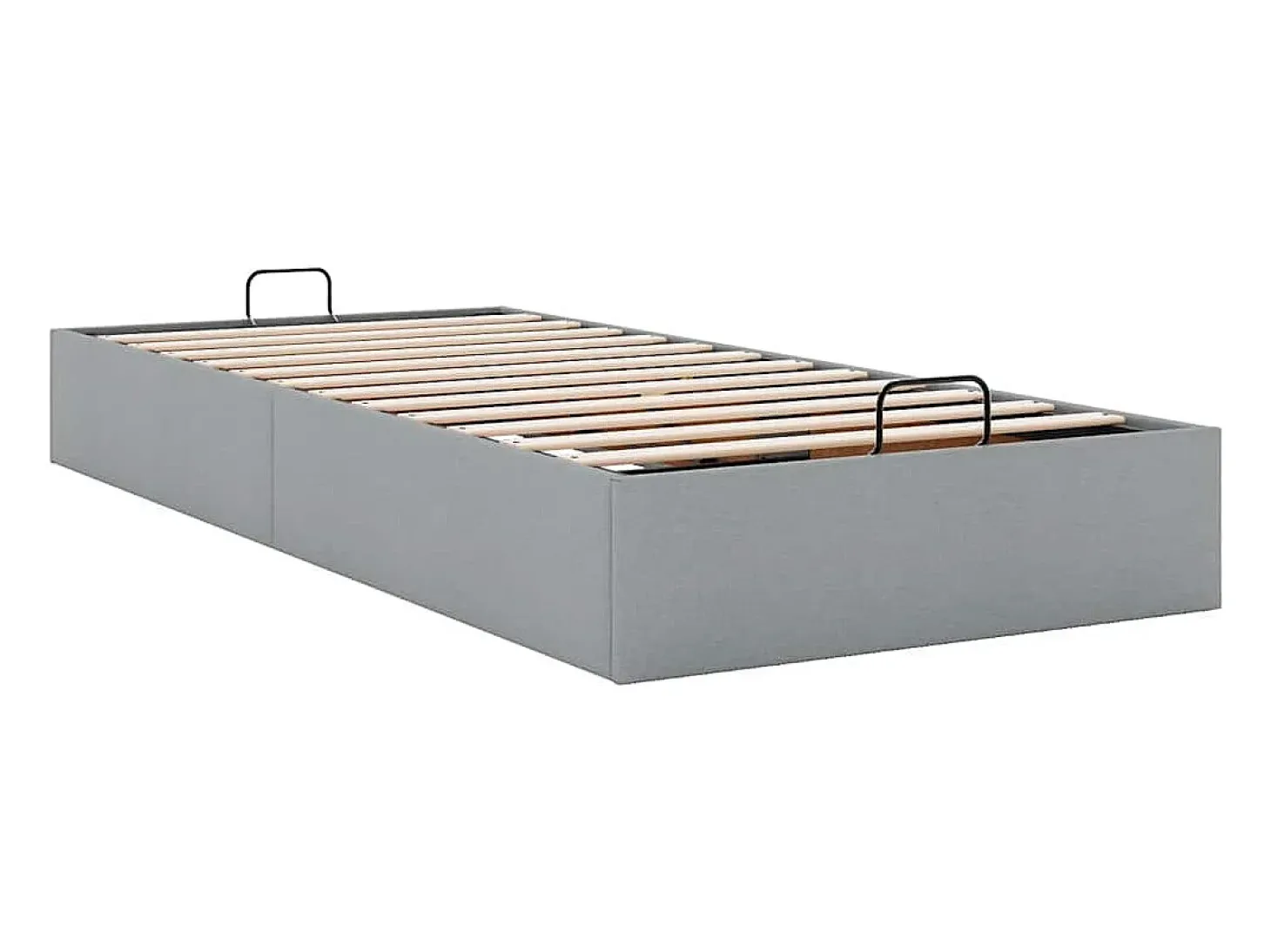 Estrutura de cama otomana sem colchão 90x190 cm cinzento claro