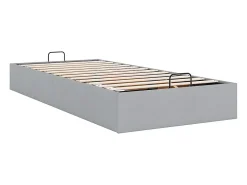 Estrutura de cama otomana sem colchão 90x190 cm cinzento claro