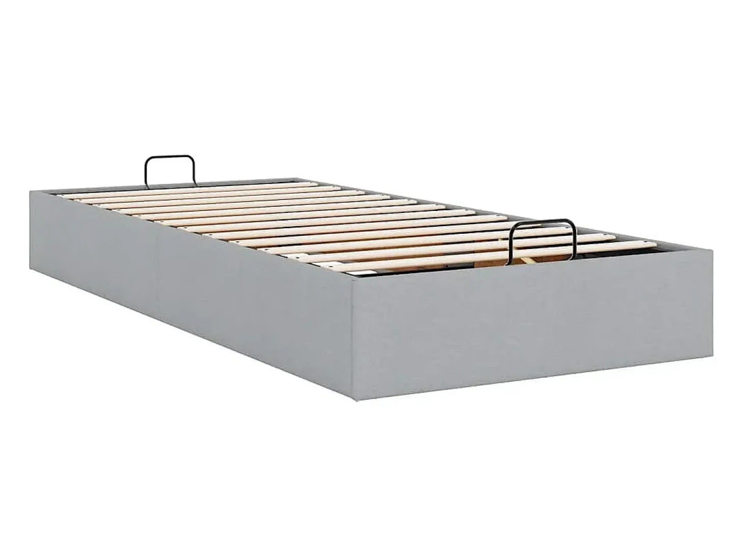 Estrutura de cama otomana sem colchão 90x190 cm cinzento claro
