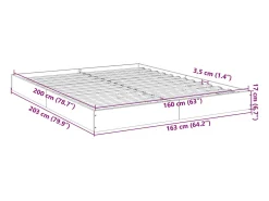 Estrutura de cama sem colchão 160x200 cm sonoma cinzento