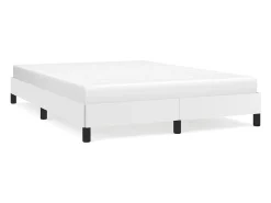 Estrutura de cama 140x200 cm couro artificial branco