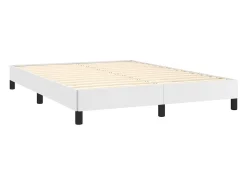 Estrutura de cama 140x200 cm couro artificial branco