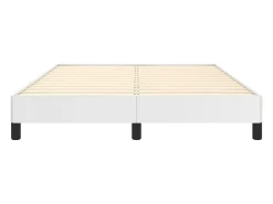 Estrutura de cama 140x200 cm couro artificial branco