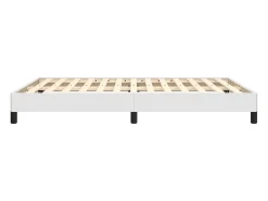 Estrutura de cama 140x200 cm couro artificial branco