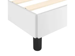 Estrutura de cama 140x200 cm couro artificial branco