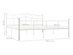 Estrutura de cama 180x200 cm metal branco