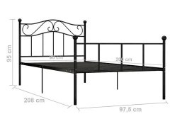 Estrutura de cama 90x200 cm metal preto