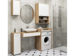 Estrutura para Máquina de Lavar FIN Carvalho de Sonoma/Branco - 64x98x50 cm