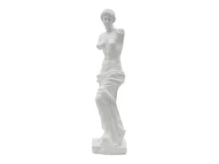 Estátua de mesa decorativa clássica em poliresina branca H49cm Grego Mauro Ferretti