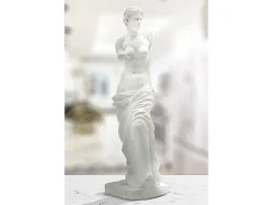 Estátua de mesa decorativa clássica em poliresina branca H49cm Grego Mauro Ferretti