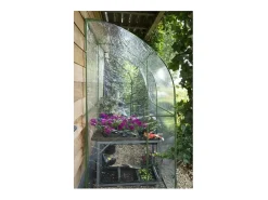 Estufa de Jardim de Parede Nature 2m² H215x200x100cm, Estrutura Metálica Verde Ø16mm, PVC Transparente 1mm, Porta com Zíper