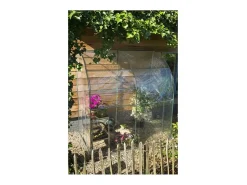 Estufa de Jardim de Parede Nature 2m² H215x200x100cm, Estrutura Metálica Verde Ø16mm, PVC Transparente 1mm, Porta com Zíper