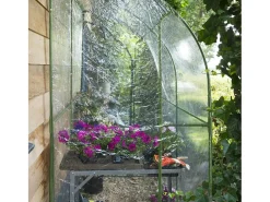 Estufa de Jardim de Parede Nature 2m² H215x200x100cm, Estrutura Metálica Verde Ø16mm, PVC Transparente 1mm, Porta com Zíper