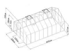 Estufa de jardim em policarbonato de 16,8 m² com base IXORA