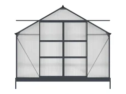 Estufa de jardim em policarbonato de 16,9 m² com base - Antracite - IXORA