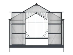 Estufa de jardim em policarbonato de 16,9 m² com base - Antracite - IXORA