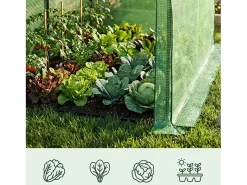 Estufa de jardim encostada com estrutura metálica e cobertura de PE, 1 porta e 1 janela Verde 100x200x210 cm