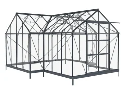 Estufa de jardim estilo orangerie vidro temperado 15,5 m² antracite NARCISSE