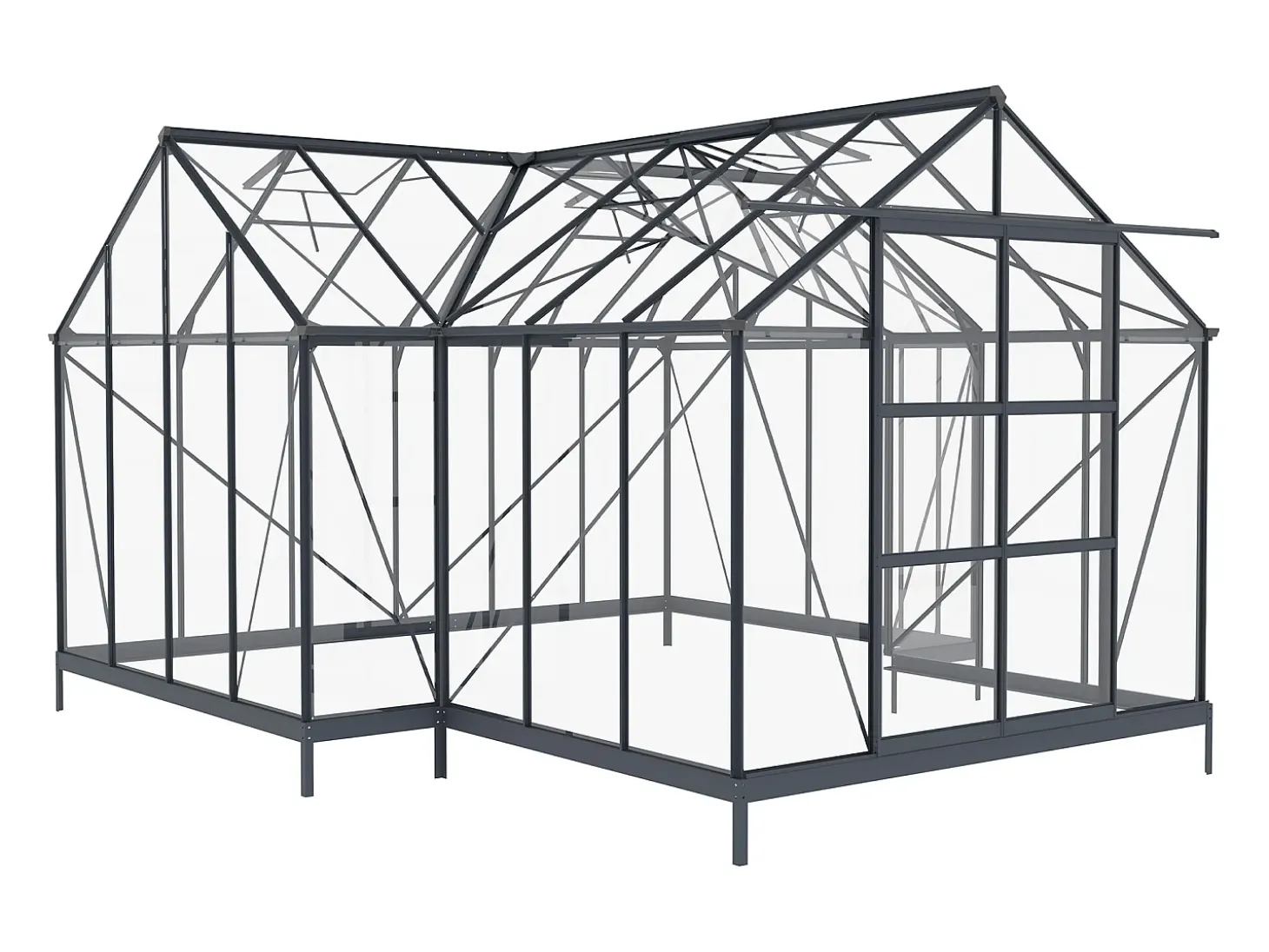 Estufa de jardim estilo orangerie vidro temperado 15,5 m² antracite NARCISSE