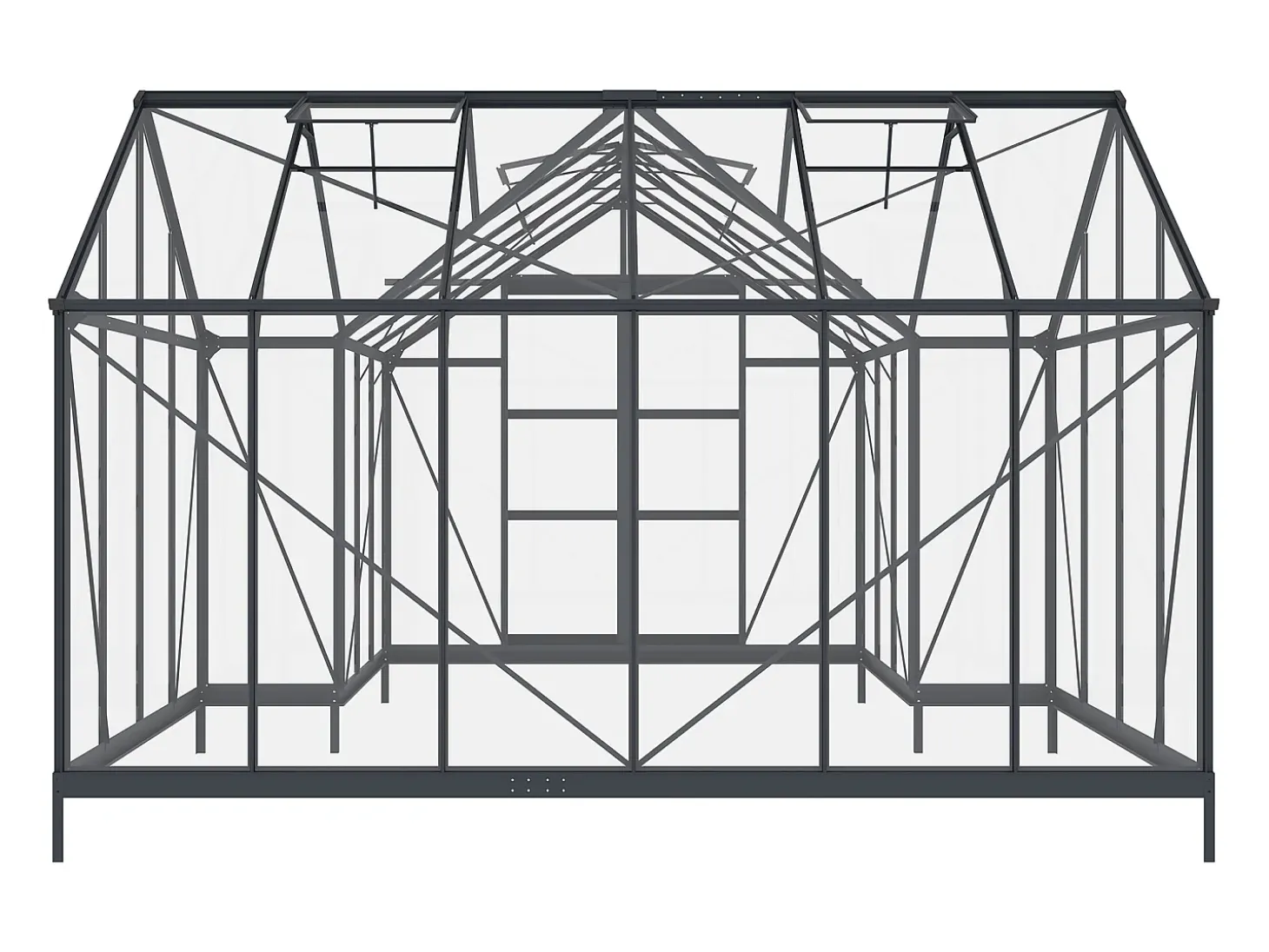 Estufa de jardim estilo orangerie vidro temperado 15,5 m² antracite NARCISSE