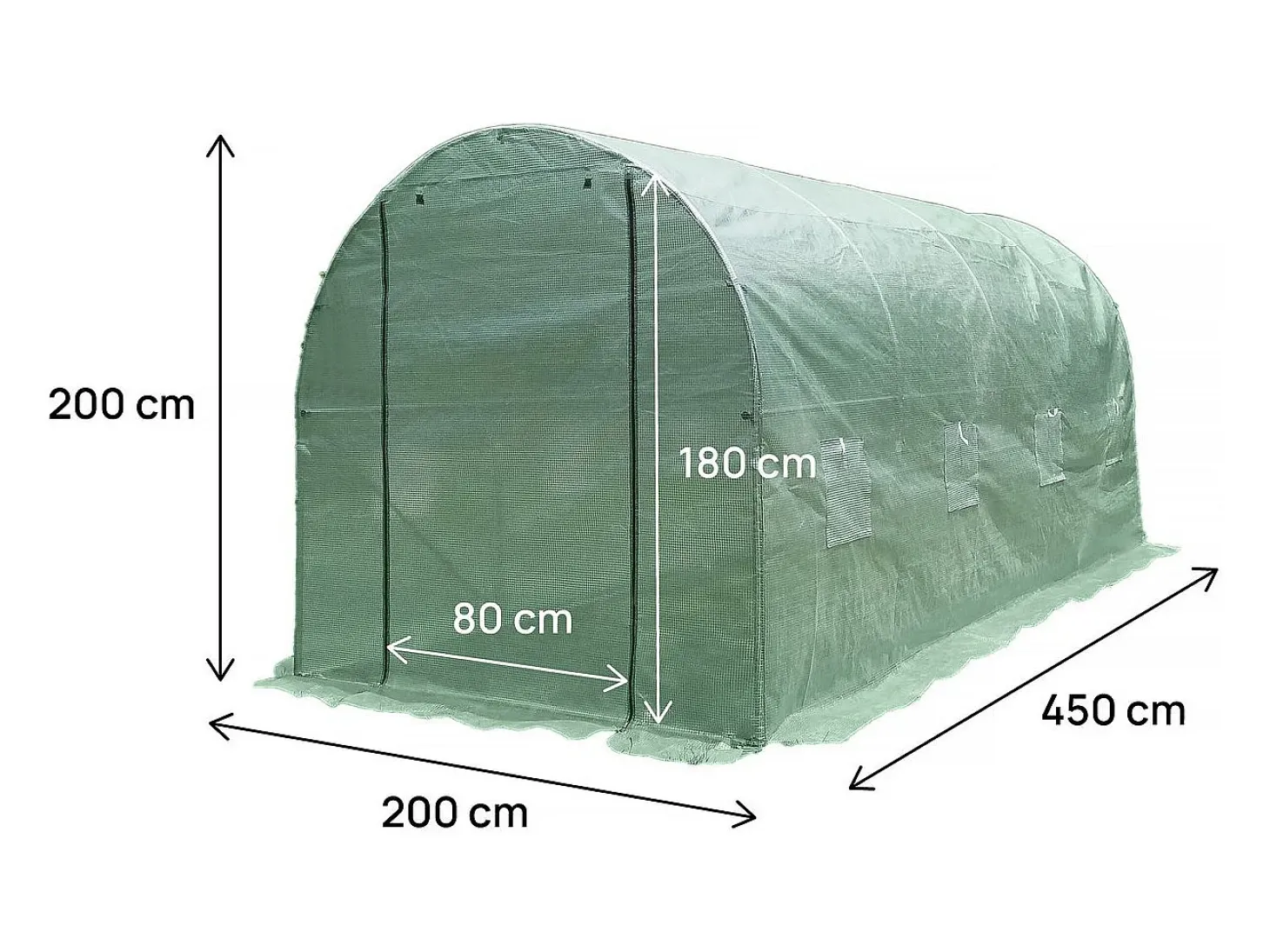 Estufa de jardim tipo túnel "Lys" - 9 m² - 130 g - Verde