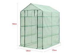 Estufa de jardim Vale em aço e polietileno com prateleiras integradas 120 x 170 x 194 cm verde 03_0008258