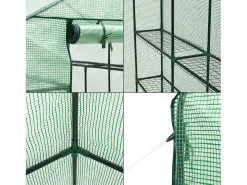 Estufa de jardim Vale em aço e polietileno com prateleiras integradas 120 x 170 x 194 cm verde 03_0008258