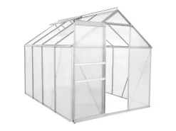 Estufa de policarbonato 250 x 190 x 195 cm "Basílico" - 4,75 m² - Cinza