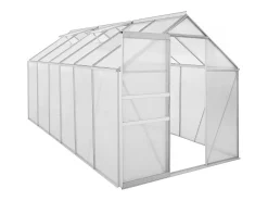 Estufa de policarbonato 370 x 190 x 195 cm "Basílico" - 7,03 m² - Cinza
