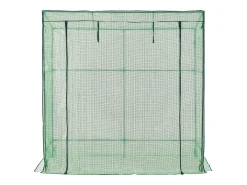 Estufa de tomate em aço e polietileno com porta e 2 janelas com fecho de correr 198 x 78 x 180-200 cm verde 03_0008261